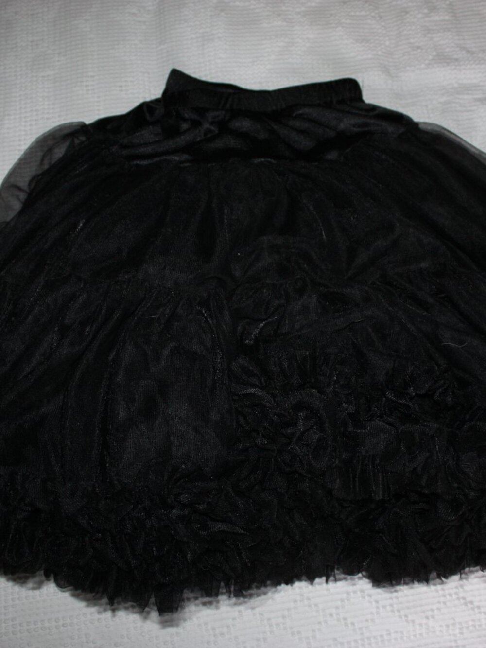 Unique Vintage Black Ruffled Petticoat Crinoline Slip One Size OS